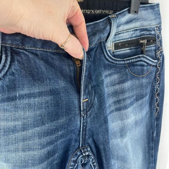 Rerock for Express Women's Bootcut Jeans Denim Mid Rise Medium Wash Blue Size 6 - Picture 9 of 12